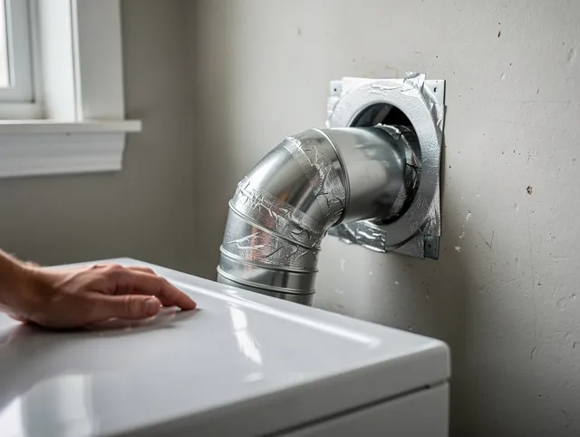 Cuyahoga Falls Dryer Vent Cleaning expert performing professional dryer vent repair and installation in Cuyahoga Falls