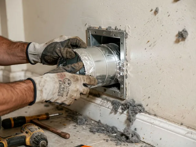 Professional dryer vent repair and installation by Cuyahoga Falls Dryer Vent Cleaning in Cuyahoga Falls