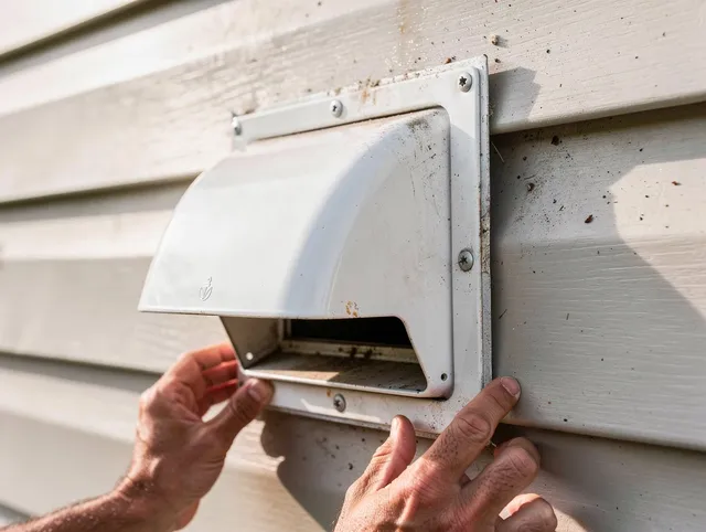 Cuyahoga Falls Dryer Vent Cleaning technician delivering thorough residential dryer vent cleaning service in Cuyahoga Falls